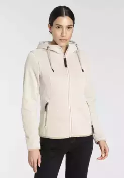 Вязаная флисовая куртка Icepeak "D KNITTED FLEECE JACKET ADRIAN" (1 шт.), с капюшоном, утепляющая, быстросохнущая и дышащая, цвет Powder