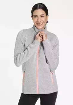 Вязаная флисовая куртка Killtec, без капюшона, с воротником стойкой, серый