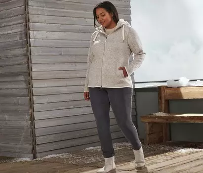 Вязаная флисовая куртка Teddy Tchibo, крапчатый бежевый