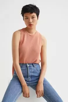 Вязаная футболка H&M, абрикос