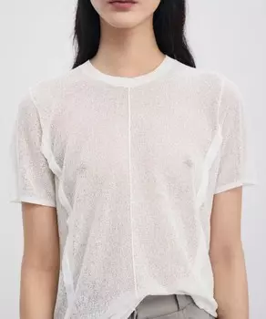 Вязаная футболка из смеси льна. Aeron, черный