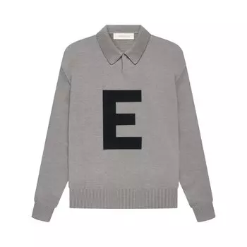 Вязаная футболка-поло Fear of God Essentials Kids Big E, цвет Темная овсянка