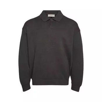 Вязаная футболка-поло с длинными рукавами Fear of God Essentials цвета Off Black