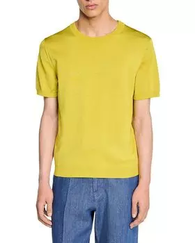 Вязаная футболка Sandro, желтый