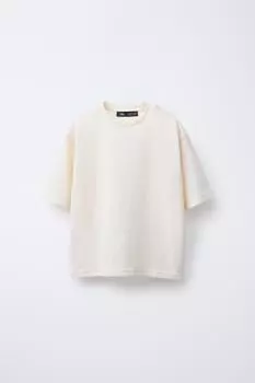 Вязаная футболка ZARA, экрю