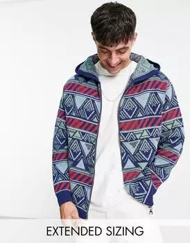 Вязаная худи с ацтекским орнаментом ASOS DESIGN