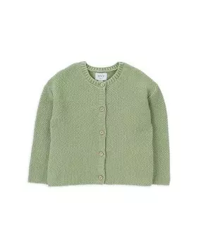 Вязаная кофта для девочки с круглым вырезом Knot, зеленый