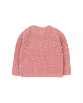 Вязаная кофта для девочки с круглым вырезом KNOT, розовый