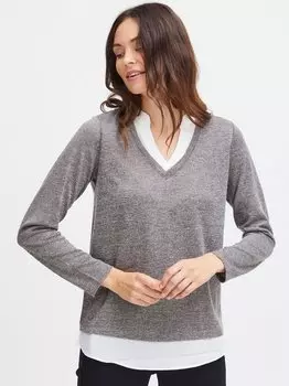 Вязаная кофта Fransa, серый