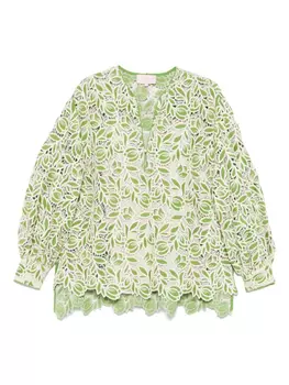 Вязаная крючком блузка LUISA SPAGNOLI, зеленый