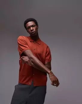 Вязаная крючком рубашка Topman цвета ржавчины