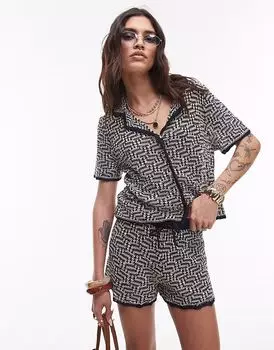 Вязаная крючком рубашка Topshop в разноцветном стиле