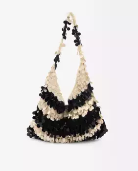 Вязаная крючком сумка на плечо с полосатым принтом и пайетками на магнитной застежке Parfois, мультиколор