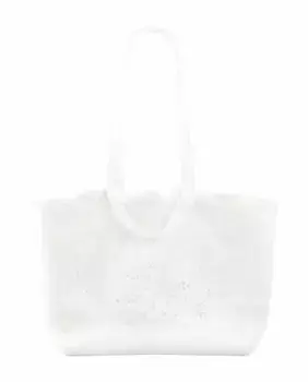 Вязаная крючком женская сумка-шоппер Sandro, белый