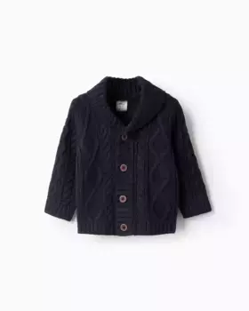 Вязаная куртка через плечо для мальчика Zippy, темно-синий