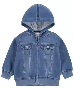 Вязаная куртка с капюшоном для мальчиков и девочек Levi's, синий