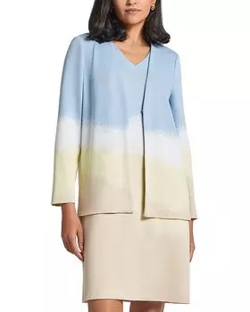 Вязаная куртка с пейзажным принтом Misook, синий