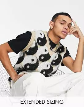 Вязаная майка ASOS DESIGN со сплошным узором инь-янь
