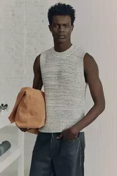Вязаная майка H&M, серый