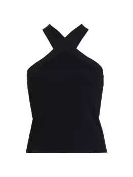 Вязаная майка Helena с бретельками на бретельках Nili Lotan, черный