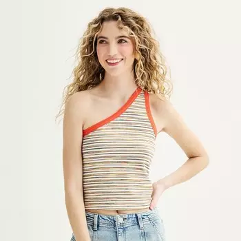 Вязаная майка на одно плечо с перемоткой для юниоров Rewind, цвет Ivory