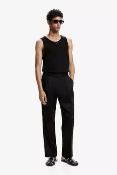 Вязаная майка приталенного кроя H&M, черный