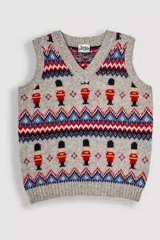 Вязаная майка с узором «фэр айл» Jojo Maman Bb, серый