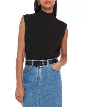 Вязаная майка с воротником-воронкой Whistles, черный