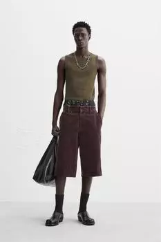 Вязаная майка ZARA, хаки