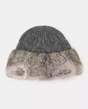 Вязаная меховая шапка Latouche, светло-серый