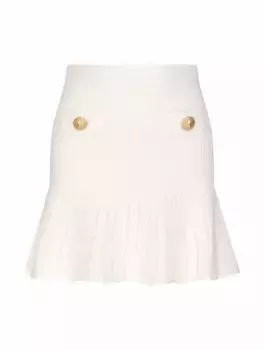 Вязаная мини-юбка Balmain, белый