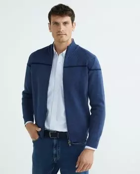 Вязаная мужская куртка на молнии Mirto, синий