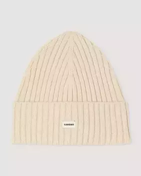 Вязаная мужская шапка Sandro, белый