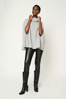 Вязаная накидка с высоким воротником Wallis, серый