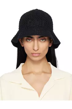 Вязаная панама с аппликацией 'ami' Ami Paris, черный