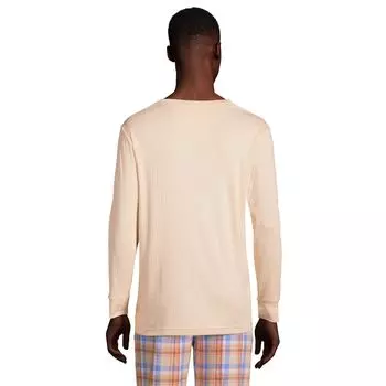 Вязаная пижама в рубчик Big & Tall Henley Lands' End, черный