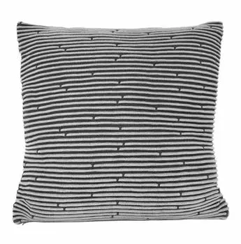 Вязаная подушка Nielsen Lorin, 50 х 50 см, светло-серый/темно-серый, 100 % хлопок, трикотаж, эко-текс, + подушка с наполнителем