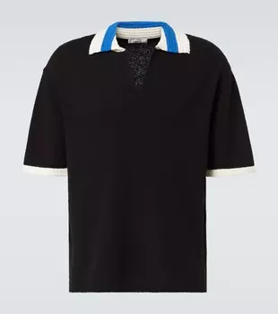 Вязаная поло из хлопковой смеси Commas, черный