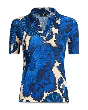Вязаная поло-рубашка Etro, синий