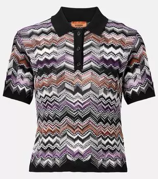 Вязаная поло с зигзагообразным узором Missoni, dark tones