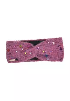 Вязаная повязка на голову с цветным жемчугом 19170-0 SEEBERGER, цвет Lila One Size