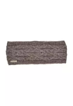 Вязаная повязка на голову тонким узором «косы» 19185-0 SEEBERGER, цвет Nutria One Size