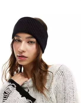 Вязаная повязка на голову Weekday черная