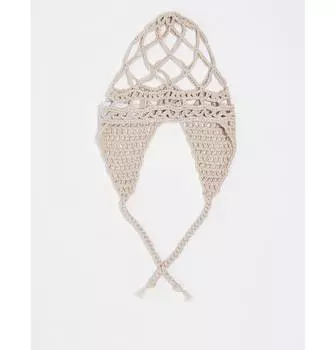 Вязаная праздничная тюбетейка унисекс COLLUSION нейтрального цвета с завязками