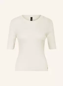 Вязаная рубашка из блестящей пряжи Marc Cain, экрю