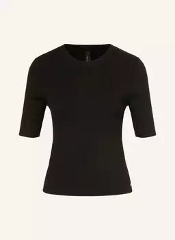 Вязаная рубашка из блестящей пряжи Marc Cain, черный