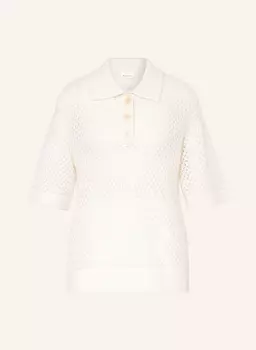 Вязаная рубашка-поло с альпакой Part Two, экрю