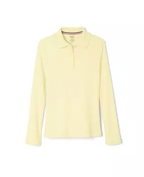 Вязаная рубашка-поло с длинными рукавами и воротником-пико для маленьких девочек French Toast