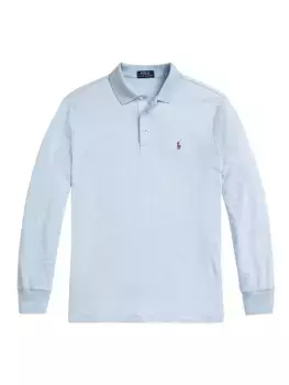Вязаная рубашка-поло с длинными рукавами Polo Ralph Lauren, синий