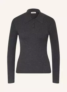 Вязаная рубашка-поло Sandro, серый